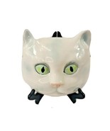 Department 56 Porcelain Hanging Cat Mask White Blue Green Eyes Figure Japan - £51.42 GBP