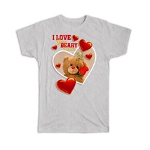 Heart Teddy Bear Flowers : Gift T-Shirt Valentines Day Love Romantic Girlfriend  - £14.37 GBP