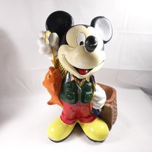 Mickey Mouse Fishing Planter Vintage Walt Disney 11&quot; Tall - £27.25 GBP