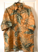 Hollis River Hawaiian Shirt Mens Size Large Palm Leaves Print - £10.72 GBP