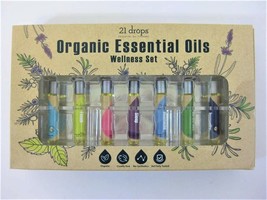 21 Drops ~ Essential Oil ~ Therapy ~ Organic Essential Oils ~ Wellness Set - £17.91 GBP