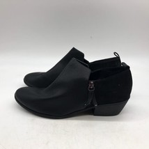Dr Scholls Boots Womens 9.5 B Berry Ankle Booties Block Heels Black Leather Zip - £18.99 GBP