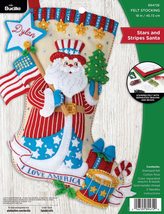 Bucilla Felt Applique 18&quot; Stocking Making Kit, Stars and Stripes Santa, ... - $29.99