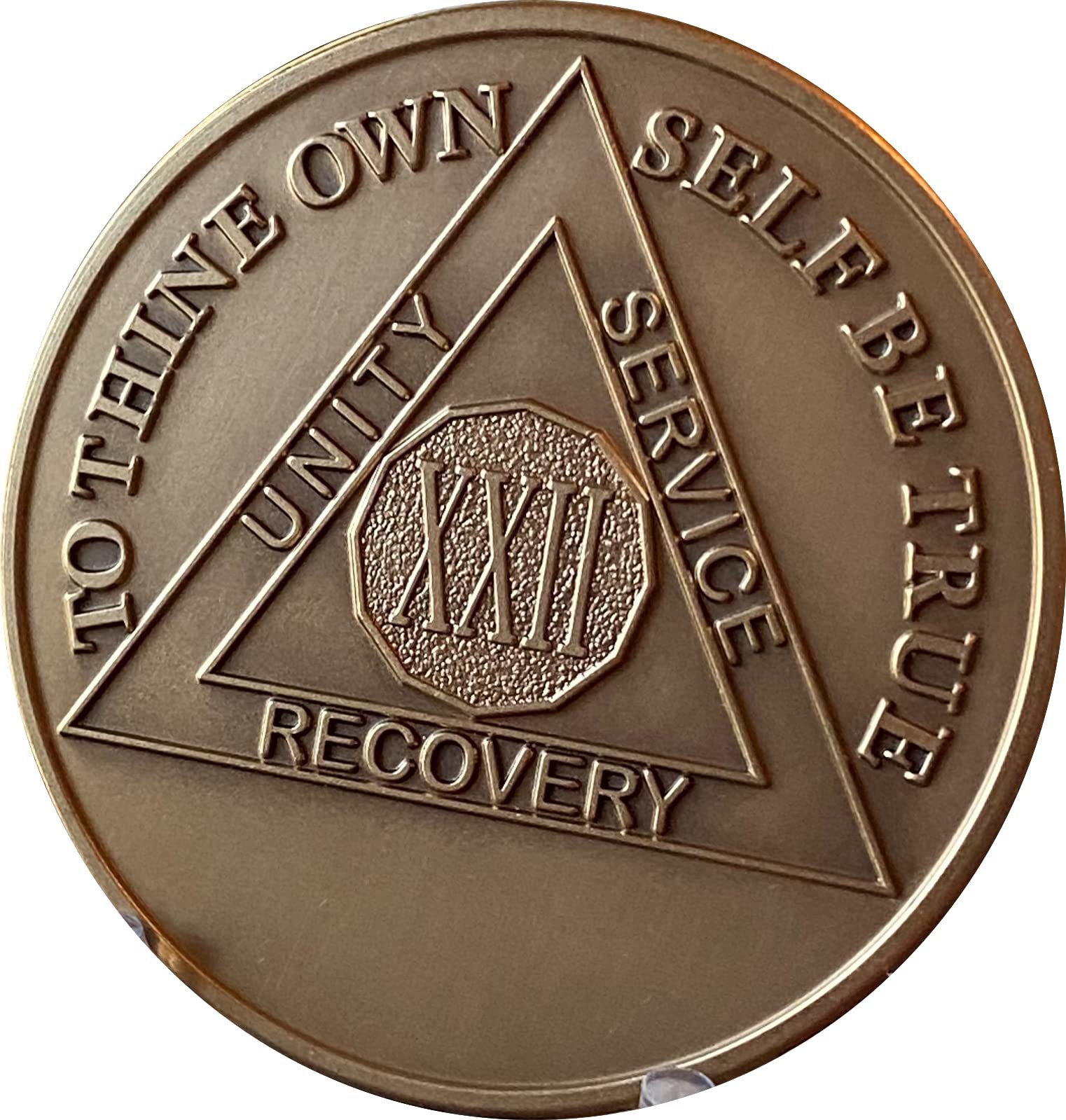 RecoveryChip 22 Year AA Medallion Large 1.5&quot; Heavy Premium Bronze Sobrie... - $3.46