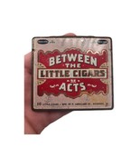 Antique Tin Litho Tobacco Can Between The Acts Little Cigar Flat Pocket ... - $11.29