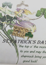 Proud to be Irish Ireland vintage carded tack pin St Patrick&#39;s day Good Luck - £11.83 GBP