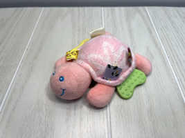 Mary Meyer Baby Taggies mini pink plush turtle squeaky teething toy - $6.23