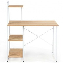 Compact Computer Desk Workstation with 4 Tier Shelves for Home and Office-Natura - €132,99 EUR