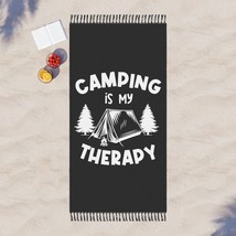 Boho Camping Beach Cloth 38&quot; x 81&quot; - Camping is My Therapy - £50.97 GBP