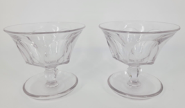 Desert Glasses with Dish Like Foot 3 1/2&quot; Tall 3 3/4&quot; Opening Chrystal Clear - £10.30 GBP