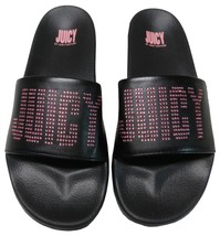 Juicy Couture Maddox Flip Flops Slip on Sandals with Rhinestones Black S... - $29.99