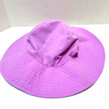 Carters Toddler Child Wide Brim Sun Hat Reversible Teal Lavender Size 4 to 8 - £9.96 GBP