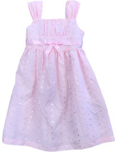 Bonnie Jean Girl&#39;s Dress Pink Checked Gingham Eyelet with Pink Bow 6X Spring/Sum - £12.91 GBP