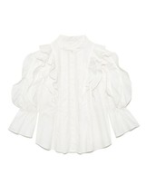 iYunDo Ladies Shirts Women Blouse Sweet Fairy Stand Collar Ruffle Lantern Sleeve - £136.14 GBP