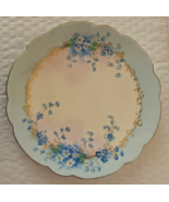 7-5&quot; Blue Floral Design, unreadable potters mark, no crazing chips or cr... - $148.58 MXN