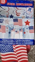 Independence Day Patriotic Mega Value Pack Foil Swirl Decorations 30 Pieces - $14.36