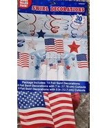 Independence Day Patriotic Mega Value Pack Foil Swirl Decorations 30 Pieces - £11.30 GBP