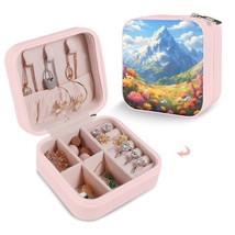 Leather Travel Jewelry Storage Box - Portable Jewelry Organizer - Mountain Valle - £12.32 GBP