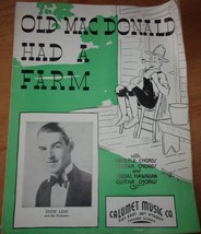 Old Mac Donald Had A Farm Arrangement by Mart H. Gliekman Sheet Music 1935 - £2.31 GBP