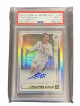 Takuhiro Nakai Topps Merlin Chrome UCC Autographs 2022-23 PSA Mint 9 Aut... - $169.95