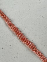Vintage Tiny Round w Ridged Barrel Coral Bead Bracelet –  7 inches in length x 3 - £15.32 GBP