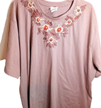 Bobbie Brooks Women Shirt Top Gold Embroidery Size 26W/28W - £7.67 GBP