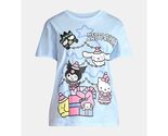 Hello Kitty &amp; Friends Women's Christmas Front Back Graphic Tee Sky Blue ... - $15.83