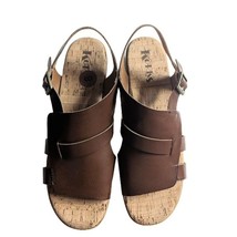 Korks Womens Brown Cushion Footbed Wedge Platform Sandals Size 8 New w/out Box - £35.61 GBP