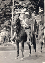 Patriotic American Flag Horse Mounted Equestrian Parade RPPC Real Photo Postcard - £14.43 GBP