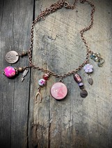 Boho Chic: Vintage Style Handmade Copper Beaded Necklace with a Touch of Glam - £75.53 GBP