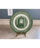Royal USA Underglaze Mantle Clock Image 6.5&quot;  Vintage Green Bread/Salad ... - £11.05 GBP