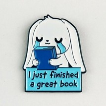 I Just Finished A Great Book Crying Bunny Rabbit Enamel Pin Jewelry