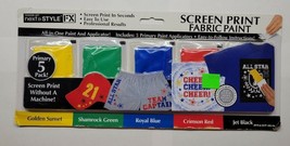Next Style Screen Print Fabric Paint Black Red Blue Green Yellow - $10.16
