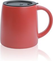 Classic Mug 16 oz Large Coffee Mug with Sliding Lid and Handle Ceramic Porcel - $25.99