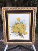 ROBERT COX Original Floral Oil Painting on Board 1970s Vintage Signed &amp; Framed - £107.77 GBP