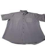 Chaps Ralph Lauren Mens Gray Button Down Short Sleeve Shirt Logo On Pock... - $20.90