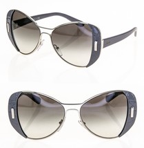 PRADA MOD Geometric PR60SS Gray Silver Orange Metal Gradient Sunglasses 60S - £196.07 GBP