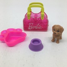 A Puppy, Barbie Just Play Carrier, Paw Bed/Bath &amp; Food Bowl - £9.20 GBP