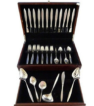 Crystal by International Sterling Silver Flatware Set 12 Service 54 Pcs Modern - £2,050.68 GBP