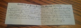 Certificate of Person Performing Marriage Ceremony 1929 1 Cent Stamp Franklin Gr - £23.97 GBP