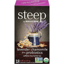 steep by Bigelow Lavender Chamomile Plus Probiotics Herbal Tea,  (Pack o... - £30.51 GBP