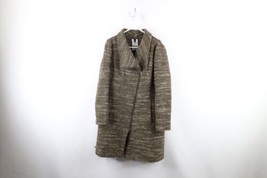 Soia &amp; Kyo Womens Size XL Wool Blend Tweed Asymmetrical Zip Winter Jacket Brown - £62.09 GBP