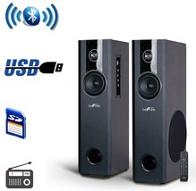 beFree 2.1 Ch Home Theater Dual Tower Speakers w Remote Bluetooth Optical USB FM - £121.75 GBP