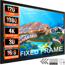 VEVOR 120" 16:9 Projector Screen Fixed Frame 4K HDTV Movie Theater 3D - $116.99