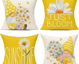 Outdoor Yellow Throw Pillow Covers 18X18 Set of 4 Spring Summer Decorati... - $26.05