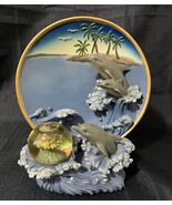 Vintage 1999 Cadona Ceramic 3D 6” Dolphin Plate with Dolphin Globe Plate... - $456.61 MXN