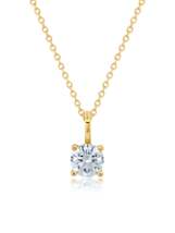 Authentic Crislu April Birthstone Charm Pendant in Gold - faux Diamond (CZ) - £66.46 GBP