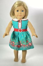 American Girl Kit Kittredge Doll Be Forever Outfit Red Green Dress - £39.56 GBP