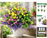 Artificial Outdoor Flowers 12 Pcs Vivid UV Resistant Faux Plants for Pat... - $32.62