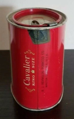 Vintage ~ Cavalier Metal Tin ~ Locking Lid ~ Oval Shaped ~ Filled With Buttons Item image 7